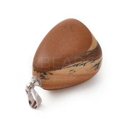 Natural Picture Jasper Pendants X-G-k302-B18-1
