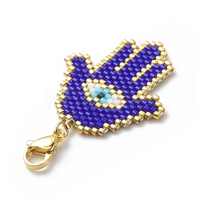 Braided Japanese Seed Beaded Pendant Decoration HJEW-MZ00001-1
