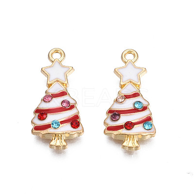 Rack Plating Alloy Enamel Pendants ENAM-N055-148C-1