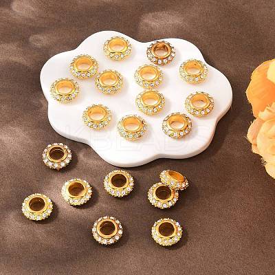 Big Hole Zinc Alloy Pave Grade A Crystal Rhinestone Rondelle Beads ALRI-O007-G01-1