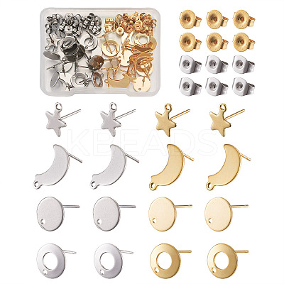 304 Stainless Steel Stud Earring Findings STAS-YS0001-08-1