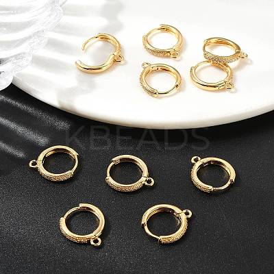SHEGRACE Brass Micro Pave Clear Cubic Zirconia Hoop Earrings Findings XGR0155G-95G-1