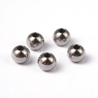 Tarnish Resistant Round 202 Stainless Steel Beads LS-STAS-G130-6mm-63P-1