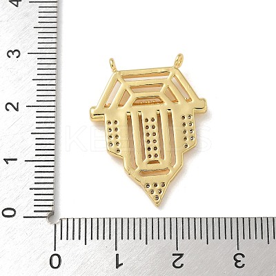 Brass Micro Pave Clear Cubic Zirconia Pendants KK-U046-04G-02-1