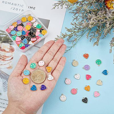 96Pcs 16 Style Alloy Enamel Charms ENAM-FH0001-39-1