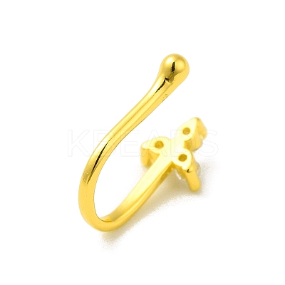 Clear Cubic Zirconia Flower Clip on Nose Rings AJEW-F059-02G-1
