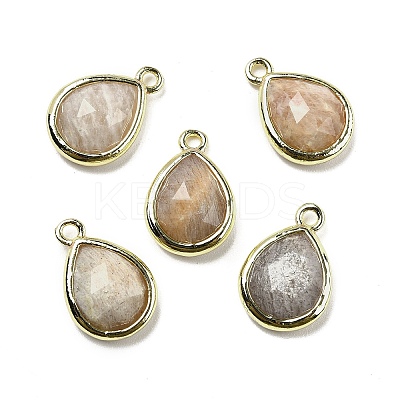 Natural Sunstone Faceted Pendants G-U019-05G-10-1