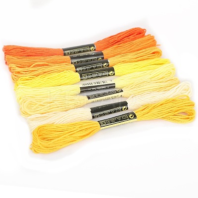 8 Skeins 8 Colors Gradient Color 6-Ply Cotton Embroidery Floss PW-WG66837-04-1
