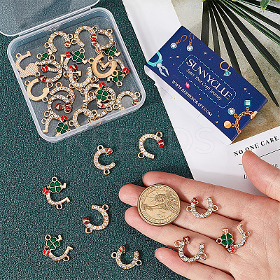 36Pcs 3 Styles Alloy Crystal Rhinestone Ladybug Connector Charms FIND-SC0012-65-1
