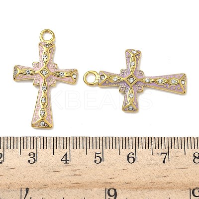304 Stainless Steel with Crystal Rhinestone Enamel Pendants STAS-G362-02G-1