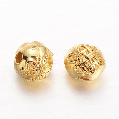 Round Alloy Beads PALLOY-L166-25G-1