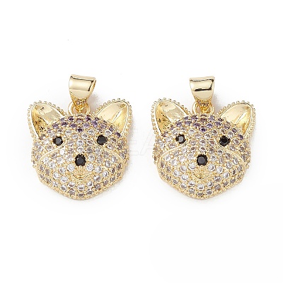 Brass Micro Pave Cubic Zirconia Pendants KK-M240-03-1