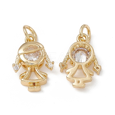 Brass Micro Pave Cubic Zirconia Pendants KK-E068-VB206-1