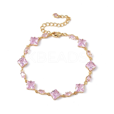 Brass Link Chain Bracelets BJEW-D378-07G-1