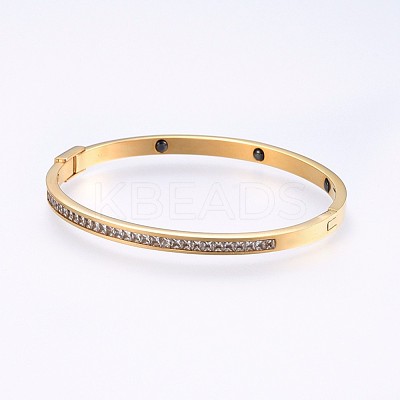 304 Stainless Steel Bangles BJEW-P223-20G-1