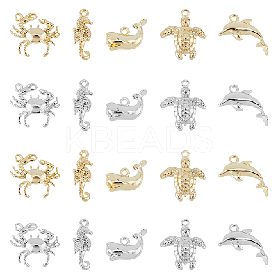 20Pcs 10 Style Rack Plating Alloy Charms FIND-FH0007-48-1