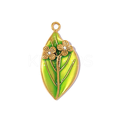 304 Stainless Steel Enamel Pendants STAS-OY014-10G-1