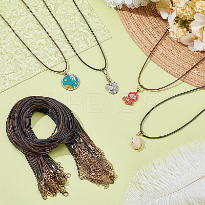 40Pcs 4 Colors Round Waxed Cord Necklace Making NJEW-AR0001-06-1