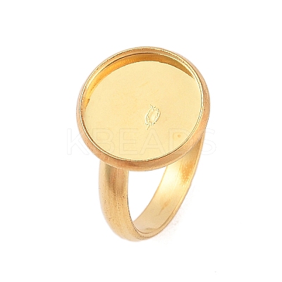 Adjustable 304 Stainless Steel Finger Rings Components STAS-L193-G-12mm-1