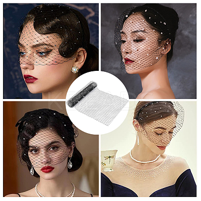 Polyester Big Eye Mesh Organza Veil DIY-WH0453-61A-1