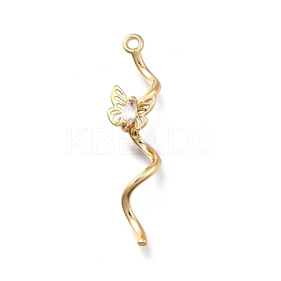 Brass Micro Pave Cubic Zirconia Pendants KK-D312-07G-1