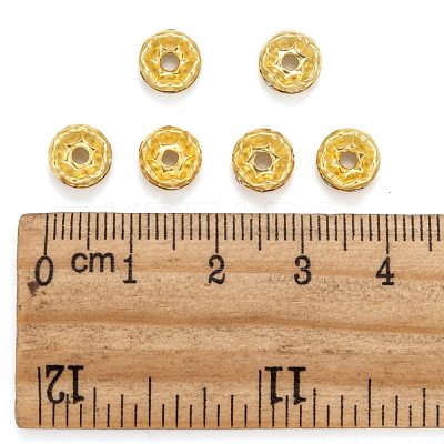 Brass Grade A Crystal Rhinestone Spacer Beads RB-A006-8MM-G-1