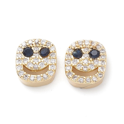 Brass Micro Pave Cubic Zirconia Beads KK-M241-01P-1