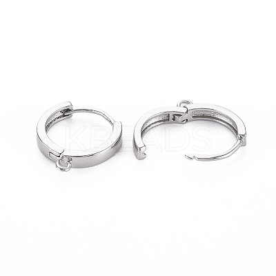 Brass Huggie Hoop Earring Findings X-KK-S364-158-1