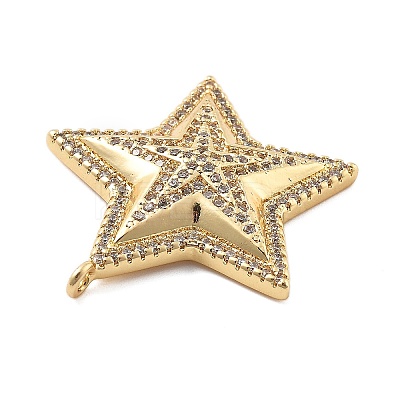 Real 18K Gold Plated Brass Micro Pave Cubic Zirconia Pendants KK-L209-097G-1