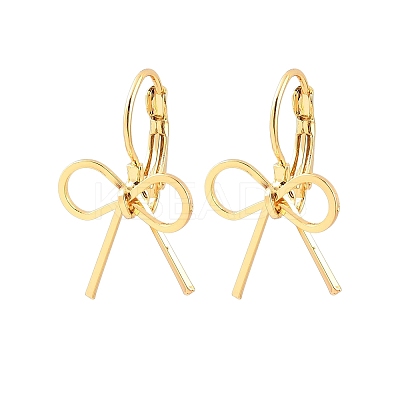 Bowknot Brass Leverback Earrings EJEW-A150-04B-G-1