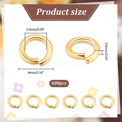600Pcs 304 Stainless Steel Open Jump Rings STAS-GA0001-61-1