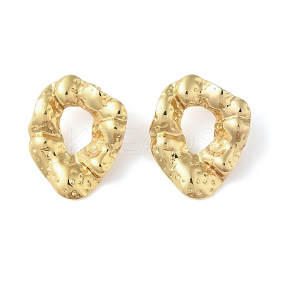 304 Stainless Steel Irregular Ring Stud Earrings for Women LS-EJEW-B048-03G-1