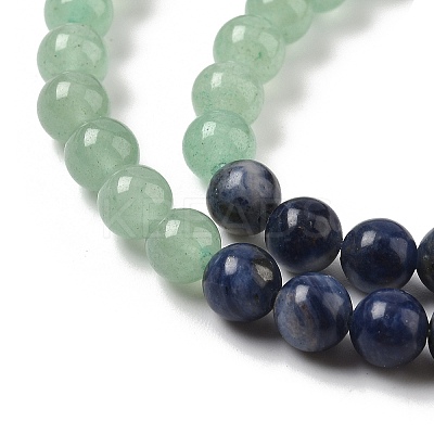 Chakra Natural Red Jasper & Yellow Jade & Green Aventurine & Tiger Eye & Sodalite & Amethyst Beads Strands G-NH0002-E02-6mm-1