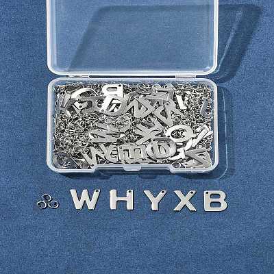 104Pcs 26 Styles Letter A~Z 304 Stainless Steel Alphabet Letter Charms STAS-FS0001-67-1