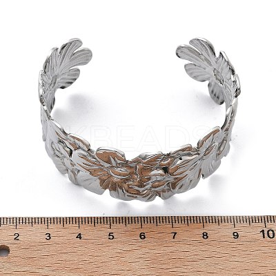 304 Stainless Steel Cuff Bangles for Women BJEW-B108-08P-1