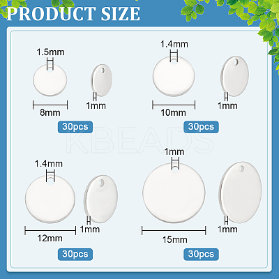 120Pcs 4 Styles 304 Stainless Steel Charms STAS-BC0003-64-1