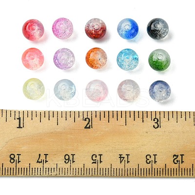 375Pcs 15 Colors Transparent Crackle Baking Paint Glass Beads Sets DGLA-FS0001-05-1