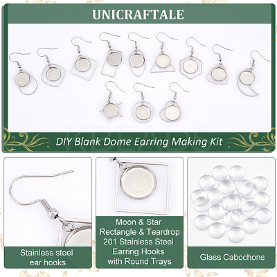 DIY Blank Dome Earring Making Kit DIY-UN0050-32-1