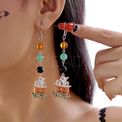 Alloy Enamel Dangle Earrings FS-WGFB6AD-04-1
