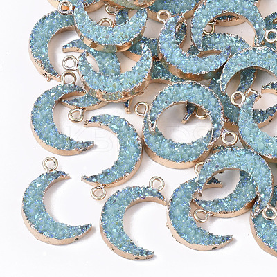 Druzy Resin Pendants RESI-S383-009-A02-1
