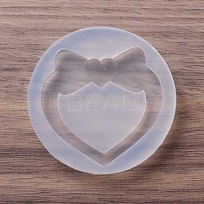 DIY Heart with Bowknot Quicksand Silicone Molds DIY-P067-02-1