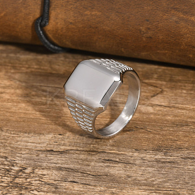 Rectangle 304 Stainless Steel Finger Rings for Men FS-WG80AFC-10-1