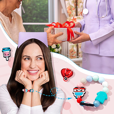 14Pcs 7 Style Hospital Theme Food Grade Eco-Friendly Silicone Focal Beads SIL-GA0003-30-1