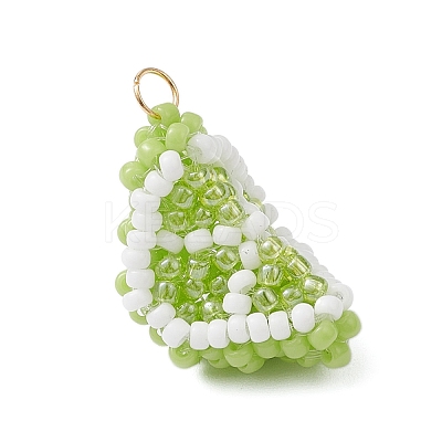 Glass Seed Beaded Fruit Pendants PALLOY-MZ00894-03-1