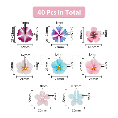40Pcs 8 Style Plastic Beads KY-DC0001-12-1