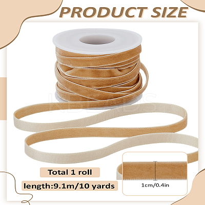 10Yards Single Face Velvet Ribbon SRIB-LP0001-02E-1