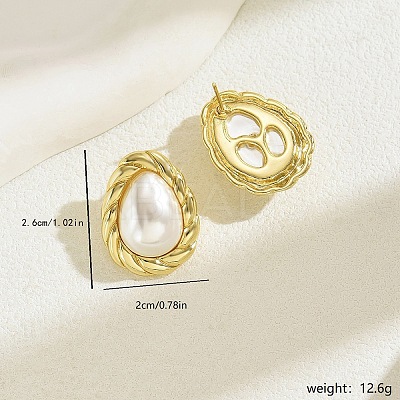 Fashionable French Style 201 Stainless Steel Stud Earrings YF2123-2-1