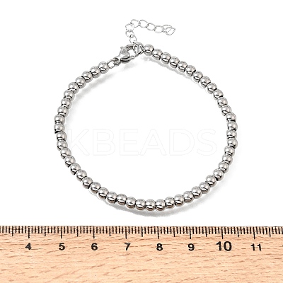 4MM Round 304 Stainless Steel Beaded Bracelets for Man and Women SA-CBAB767-15P-1