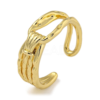 Knot Brass Open Cuff Rings for Women RJEW-Z050-04G-1