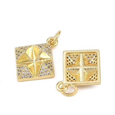 Brass Cubic Zirconia Pendants KK-L251-57G-1